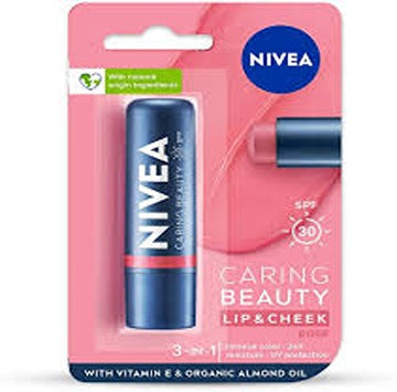 NIVEA CARING BEAUTY LIP AND CHEEK ROSE 4.8 GM