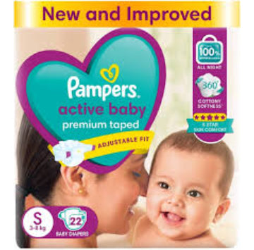 PAMPERS ACTIVE BABY S 22P